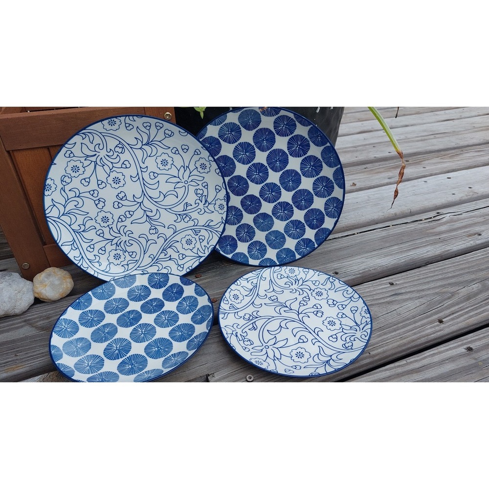 4 Selamica Porcelain Shallow Oval Dinner Pasta Salad 8.5"/11" Dessert Plates